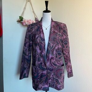 Vintage Paisley Purple Women's Jacket size 8